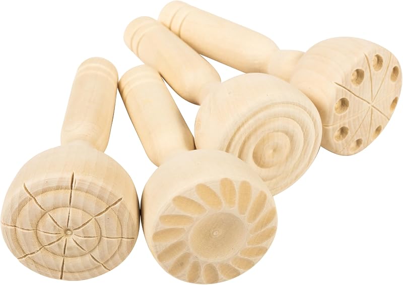 READY 2 LEARN Paint and Dough Wooden Stampers - Set of 4