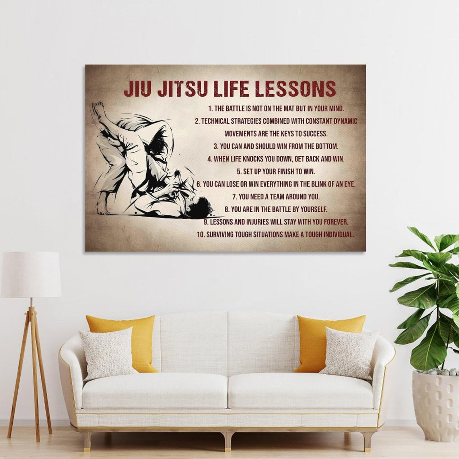 Amazon.com: Jiu Jitsu Life Lessons Wall Art Poster Bedroom Prints