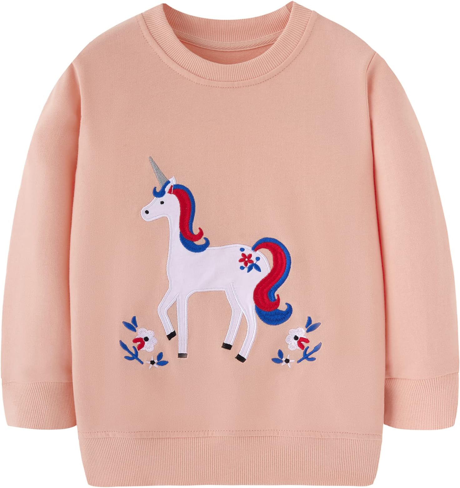 TEDDGirls Sweatshirt for Kids Cotton Top Casual Jumper Girl T Shirt Toddler Clothes Long Sleeve Pullover Winter Spring Age 1-12 Years