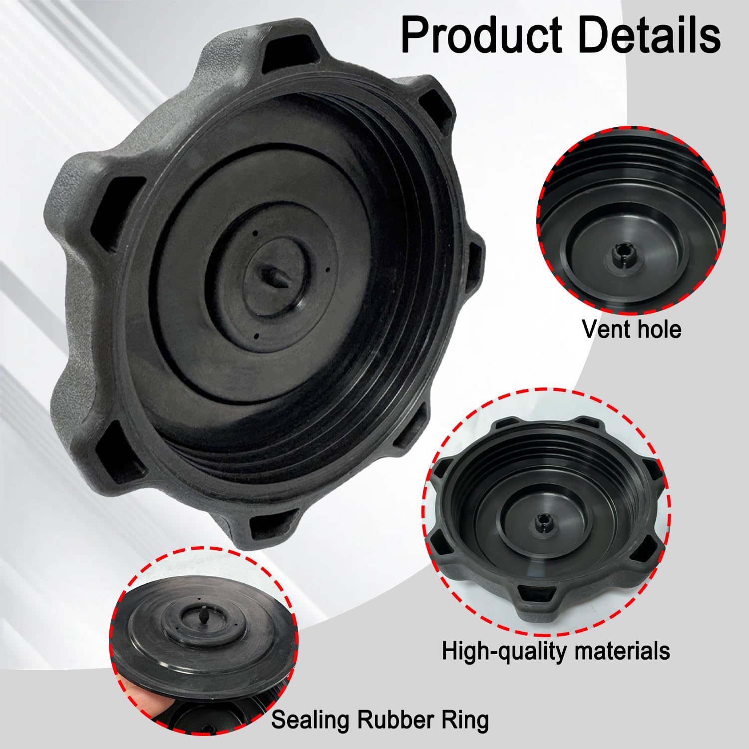 1 pair of box : design structure，Fuel Cap Gas Cap for John Deere X300 X300R X304 X320 X324 X340 X360 X465 X475 X485 X500 and Other modle fule tank Rplace oem NO. AM137724, AM 122880