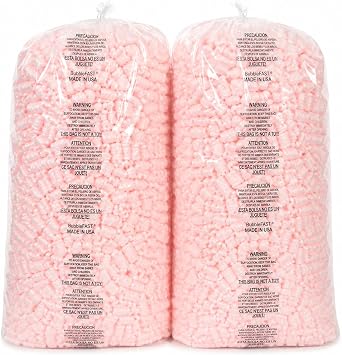 Bubblefast Pink Anti Static Packing Peanuts - 7 cu ft 52 gal, 2 x 3-1/2 cu ft Bags