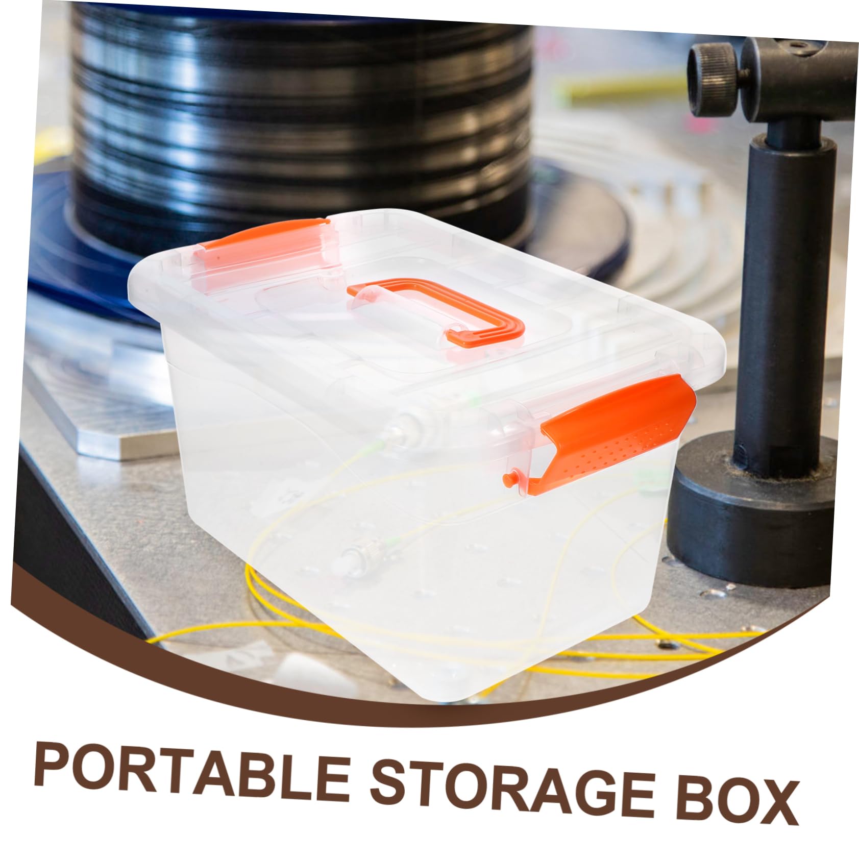 OUNONA Cajas Organizadoras Transparentes Grandes 3l Tapa y Asa, Set 6 Piezas de Plástico Resistente para Almacenamiento Doméstico, Uso Portátil y Orden Hogar