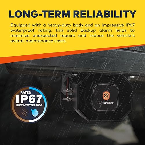 Miniatura 4 de Sonido de alarma de respaldo para camiones 112dB SAE J994 Clase A 12V - 48V DC SoundAlert Alarma de respaldo inversa para vehículos de equipos