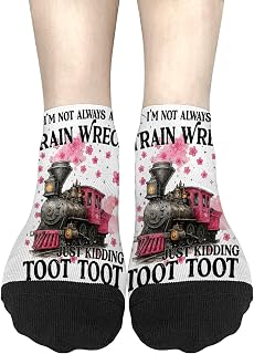 I'M NOT ALWAYS TRAIN WRECKS JUST KIDDINGS TOOTS TOOTS Socks For Son