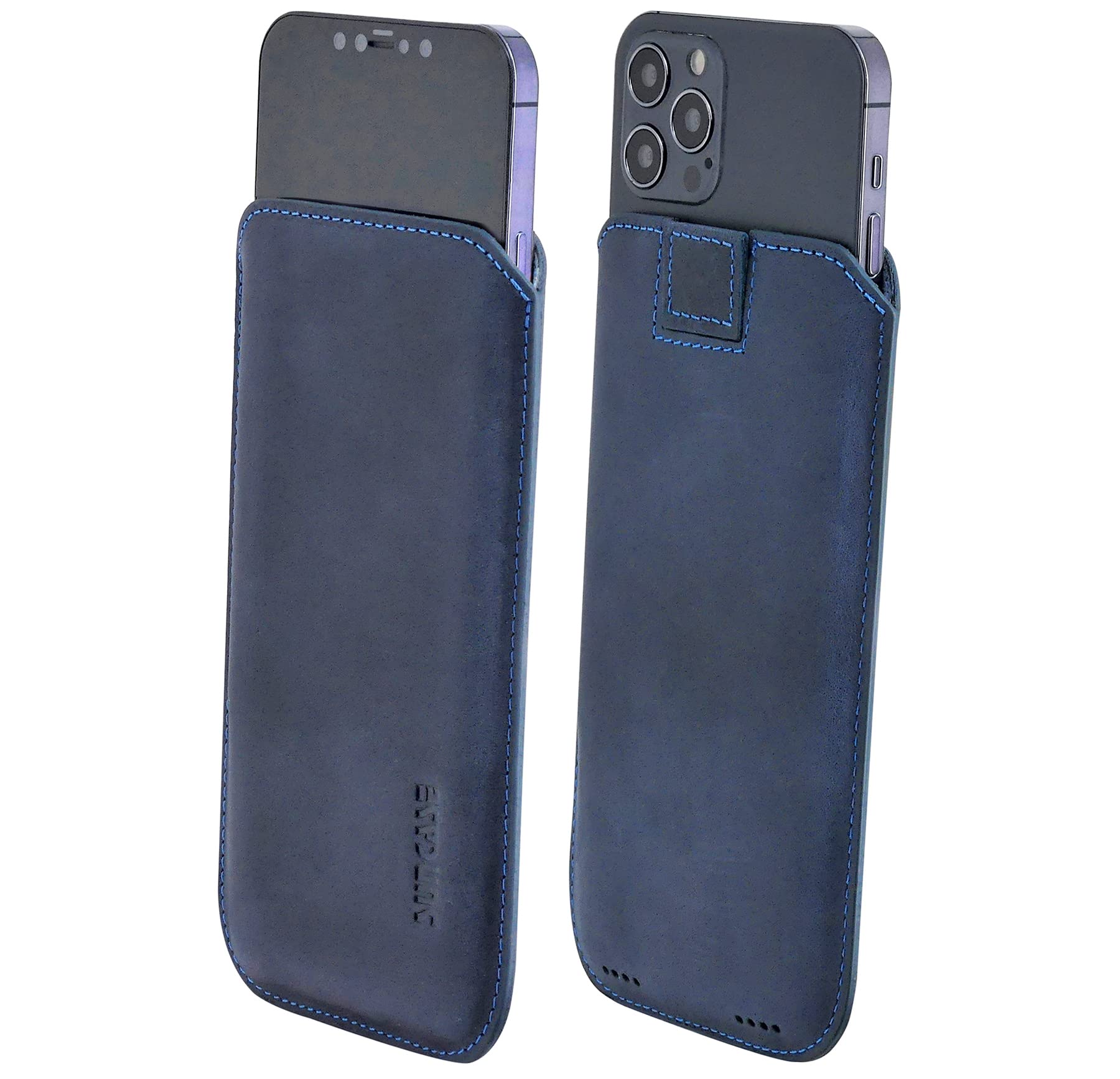 Suncase Custodia In Pelle Originale Per IPhone 13 (6,1") – Fatta A Mano In Europa, Ultra Sottile Con Linguetta Di Estrazione, Colore Turchese Antico - 2