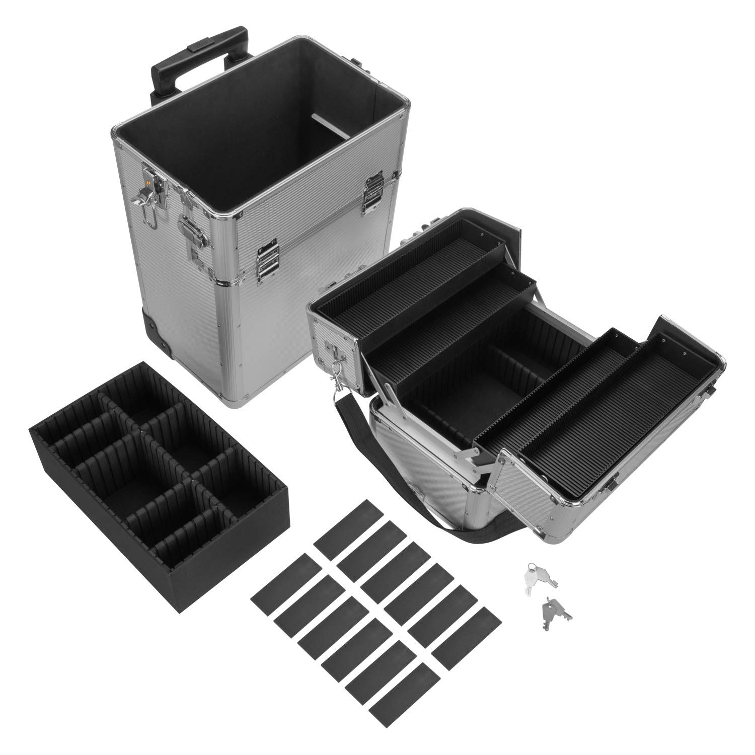 anndora 2 Rad Werkzeug Trolley 60 Liter Werkzeugkoffer silber