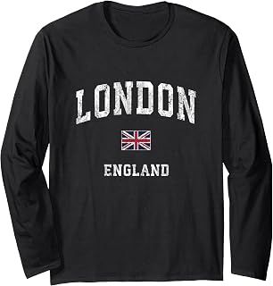 London England Vintage Athletic Sports Design Long Sleeve T-Shirt