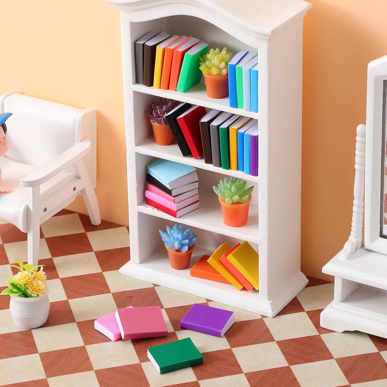 Miniature Dollhouse Books 32Pcs Colorful Tiny Mixed Color Mini Books 1 12 Scale Small Doll Accessories for Dollhouse Decoration and Craft
