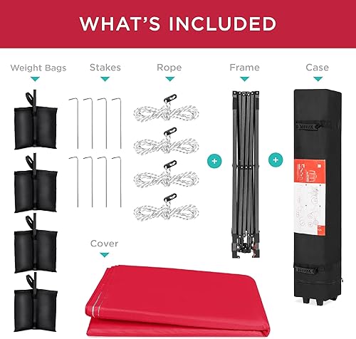 Miniatura 315 de Best Choice Products Carpa Toldo Desplegable de 10x10 pies para Instalación de 1 Persona, Refugio Portátil Instantáneo con Botón de 1 Toque