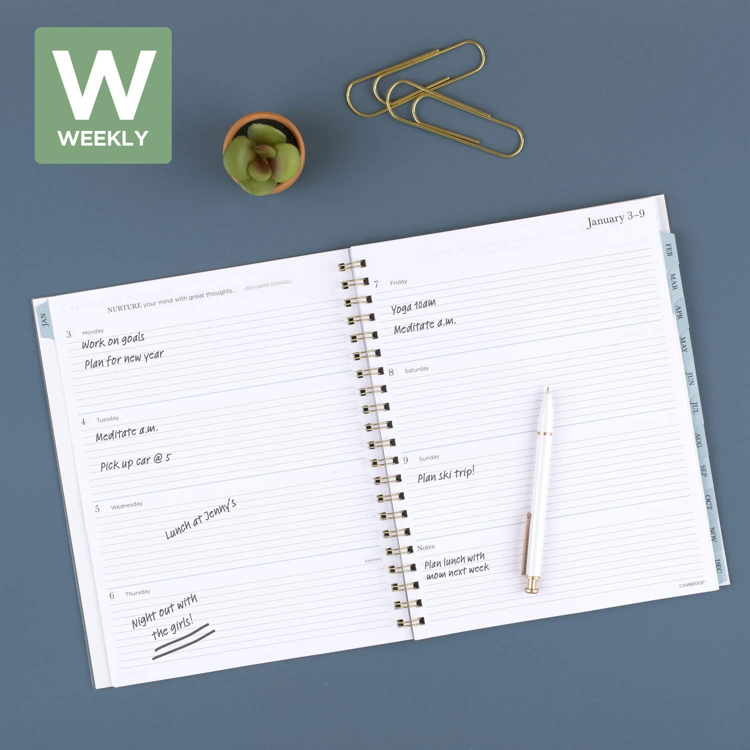 2022 Weekly & Monthly Planner by Cambridge, 8-1/2" x 11", Large, Casey (1566-905)