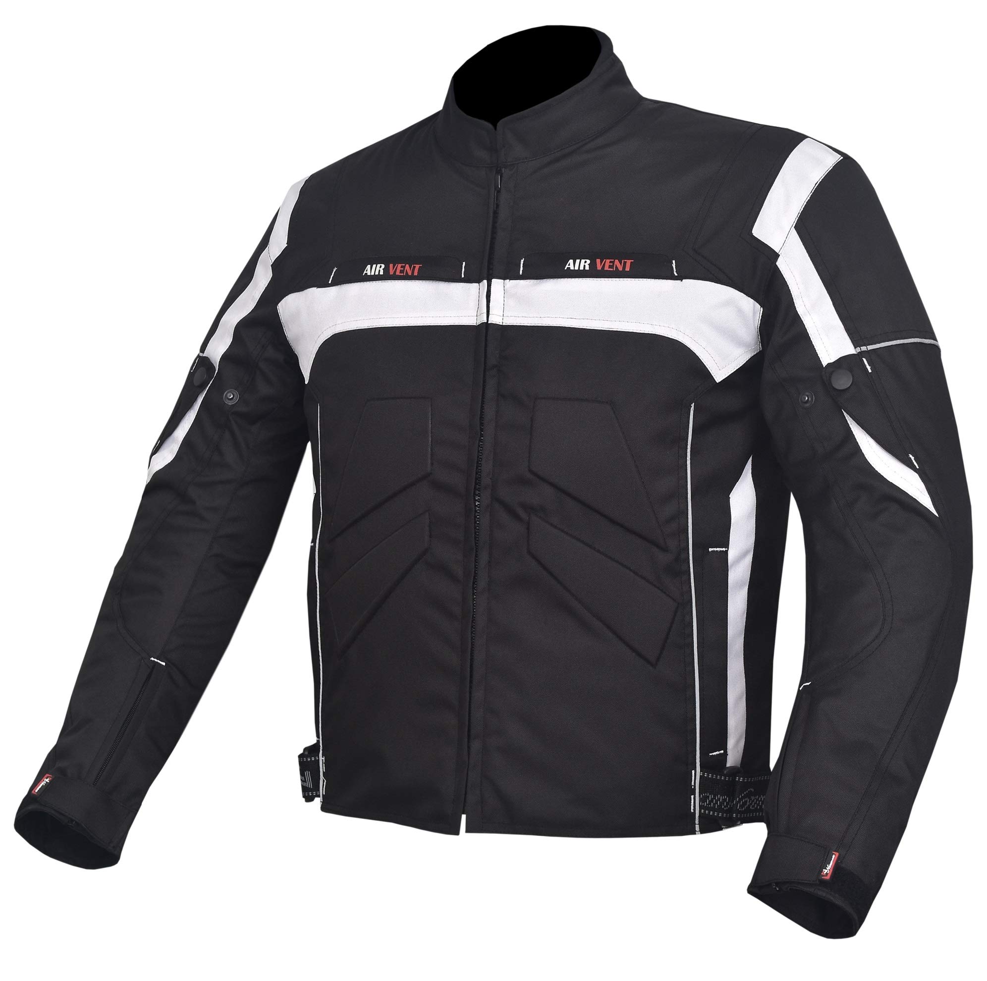 Norman Men's White Jacket Motorcycle Motorbike Waterproof Textile Cordura With Ce Armoured (As8, Alpha, M, Regular, Regular, )