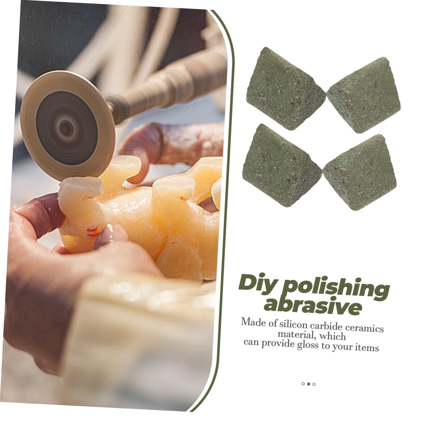 SOLUSTRE 4pezzi Media Ceramica Per Lucidatura Abrasivi Triangolari Per Macchine Di Polishing Confezione Per Pietre e Cristalli