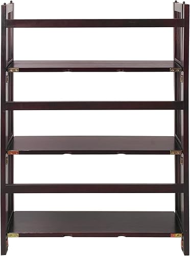Miniatura 8 de Estantería de 3 estantes plegables y apilables Casual Home, 70 cm de ancho, color café expreso