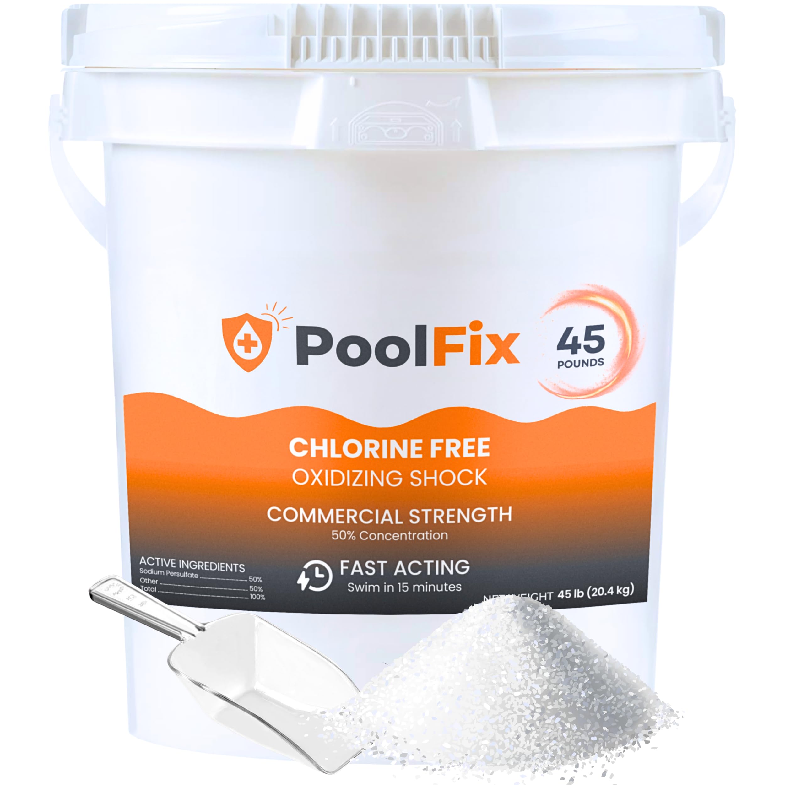 Non Chlorine Shock for Pool & Hot Tub Oxidizing Shock for Pool and Spa, Fast-Acting Water Clarifier for Crystal Clear Results Sanitized Water Ideal