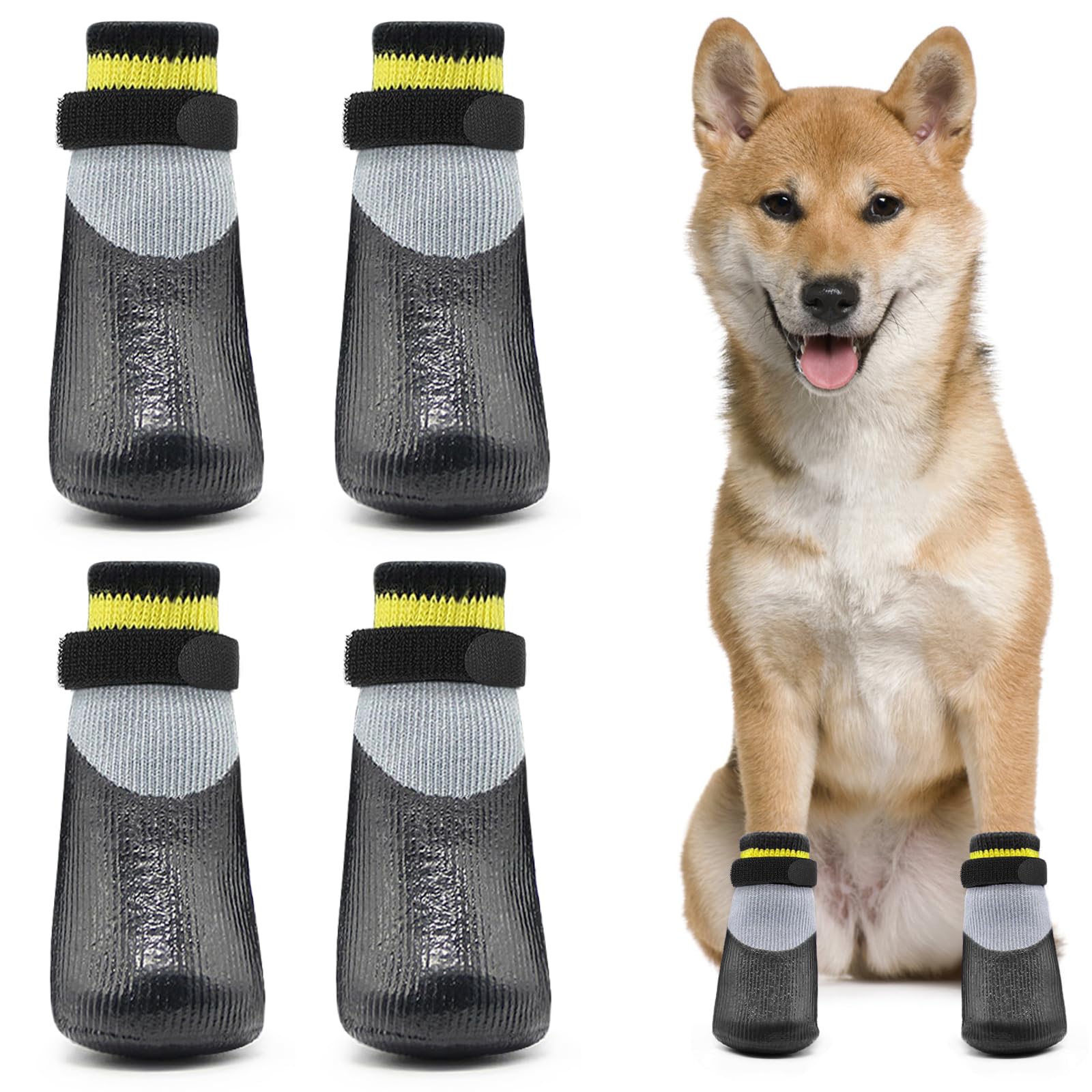 Antislip sokken voor honden, 4 stuks hondenschoenen met zachte rubberen