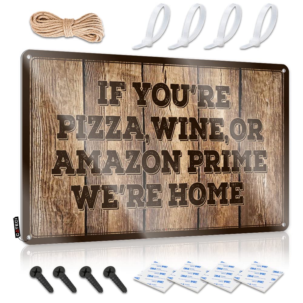 Tin Gift For Fisherman Cool Wall Art | If You're Pizza Wine We're Home Amazing Decorative Wall Art Ready To Hang For Checkout(30X40CM)