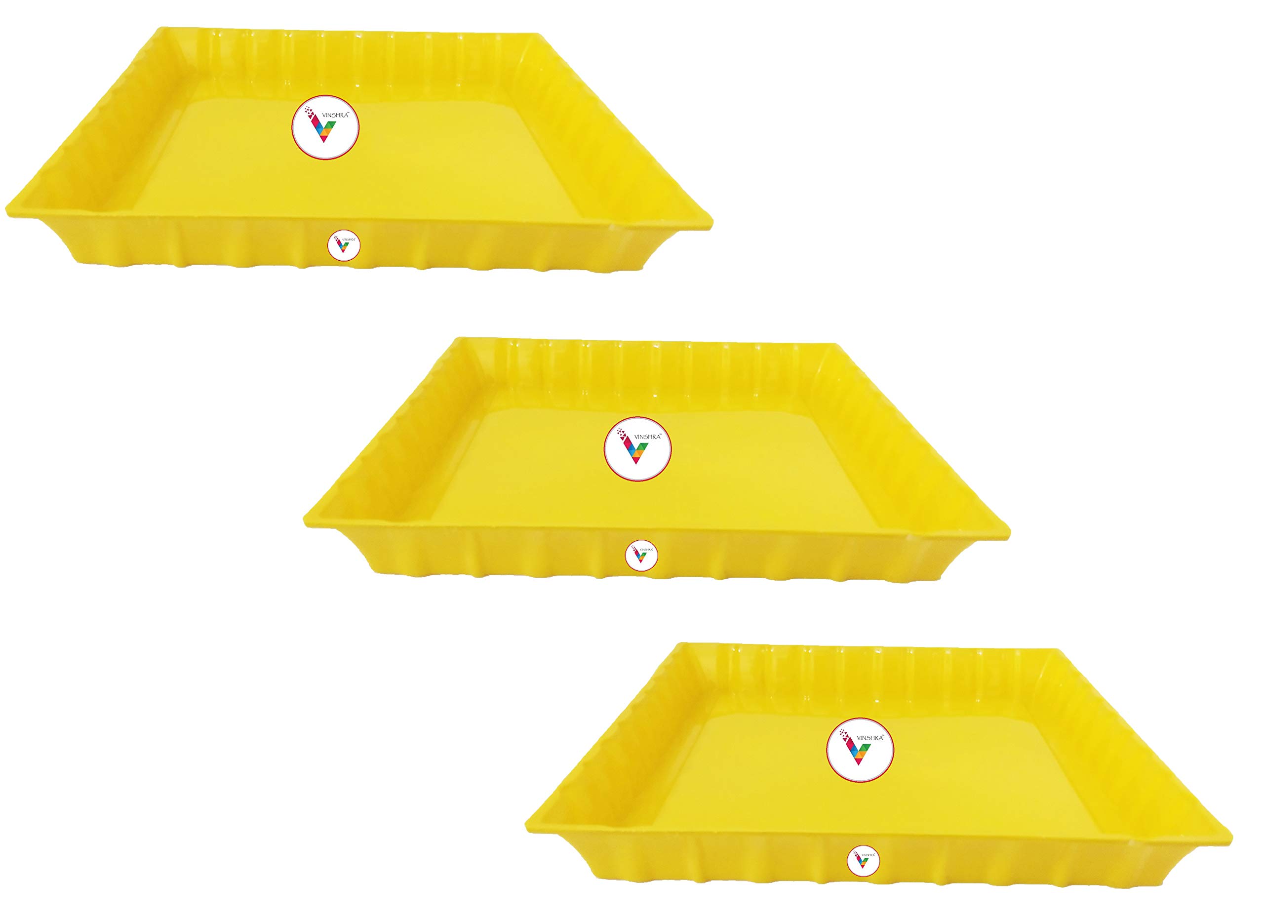 VINSHRA 10 Inch Yellow Square Bottom Tray-Set of 3/(Plate/Saucer) Suitable for Plastic Pot/Heavy Duty Highly Durable/Plant Saucer Gamla Indoor/Home Décor & Outdoor Plant Balcony Garden (B08K3HXP7R) Amazon Price History, Amazon Price Tracker