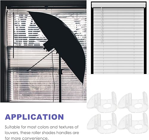 Miniatura 7 de 4 tiradores de persiana enrollable sin cordón, tiradores transparentes para persianas de ventana, accesorios de cortina enrollable, piezas de