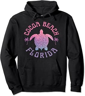 Cocoa Beach Florida Sea Turtle Summer Vacation Vintage Pullover Hoodie