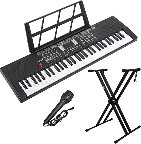 Kit Teclado Portátil Rhythmic 20 61 Teclas com Suporte em X
