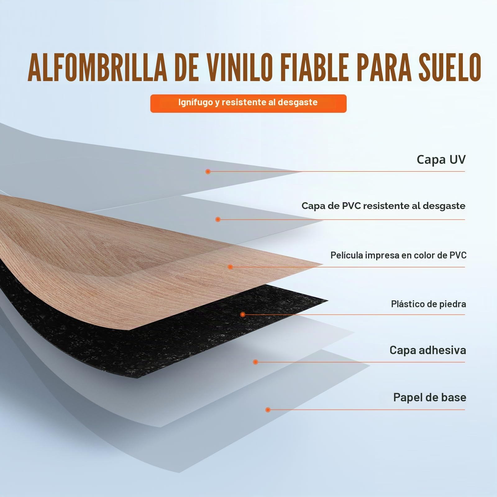 VEVOR Baldosas de Vinilo Autoadhesivas de 914 x 152 mm, 36 Baldosas de 2,5 mm de Grosor, Despegar y Pegar, Suelos de Bricolaje de Grano de Madera Natural para Cocina, Comedor, Dormitorios y Baños