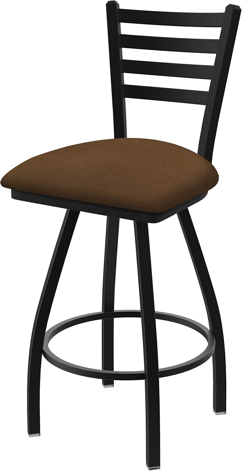 HBS XL 410 Jackie 25" Swivel Counter Stool with Black Wrinkle Finish and Medium Oak Seat