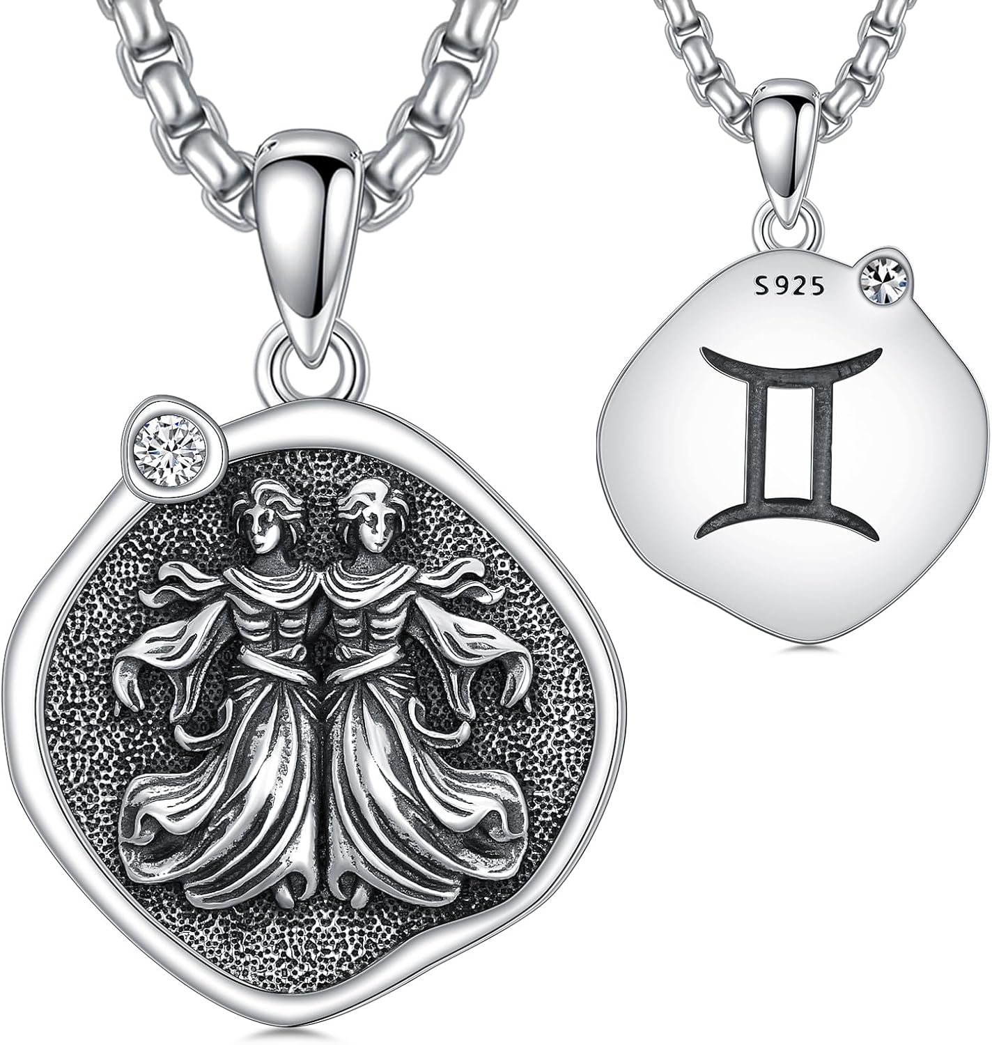 12 Zodiac Necklace 925 Sterling Silver Astrology Horoscope Necklace Jewelry Gifts for Women Men