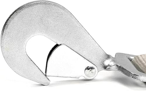 Miniatura 6 de VULCAN Correa combinada de amarre de eje con trinquete de gancho a presión, 2 pulgadas x 114 pulgadas, paquete de 4 unidades, serie plateada, carga