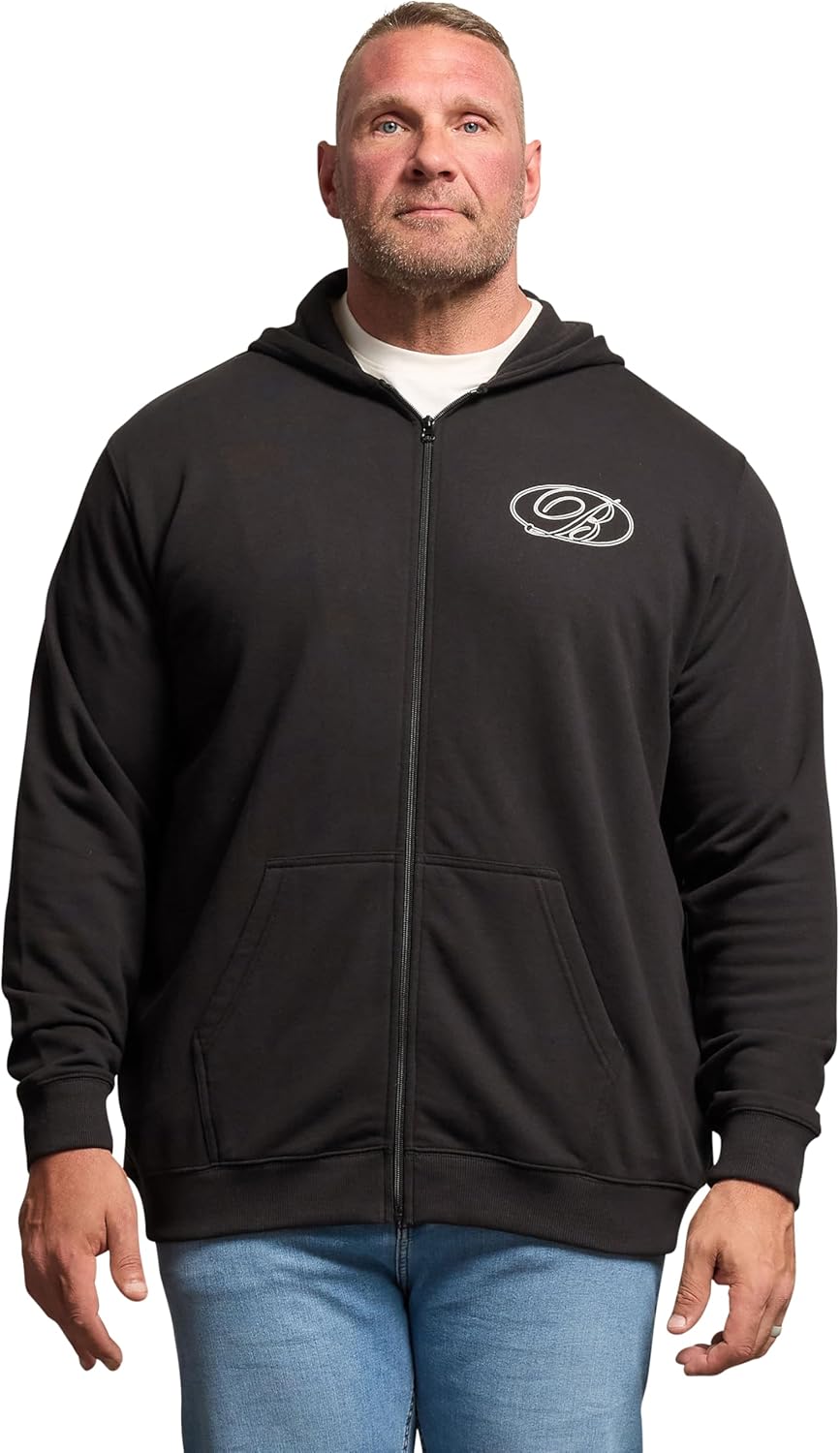 BadRhino Big & Tall Men's Printed Hoodie Pullover Sweatshirt Black