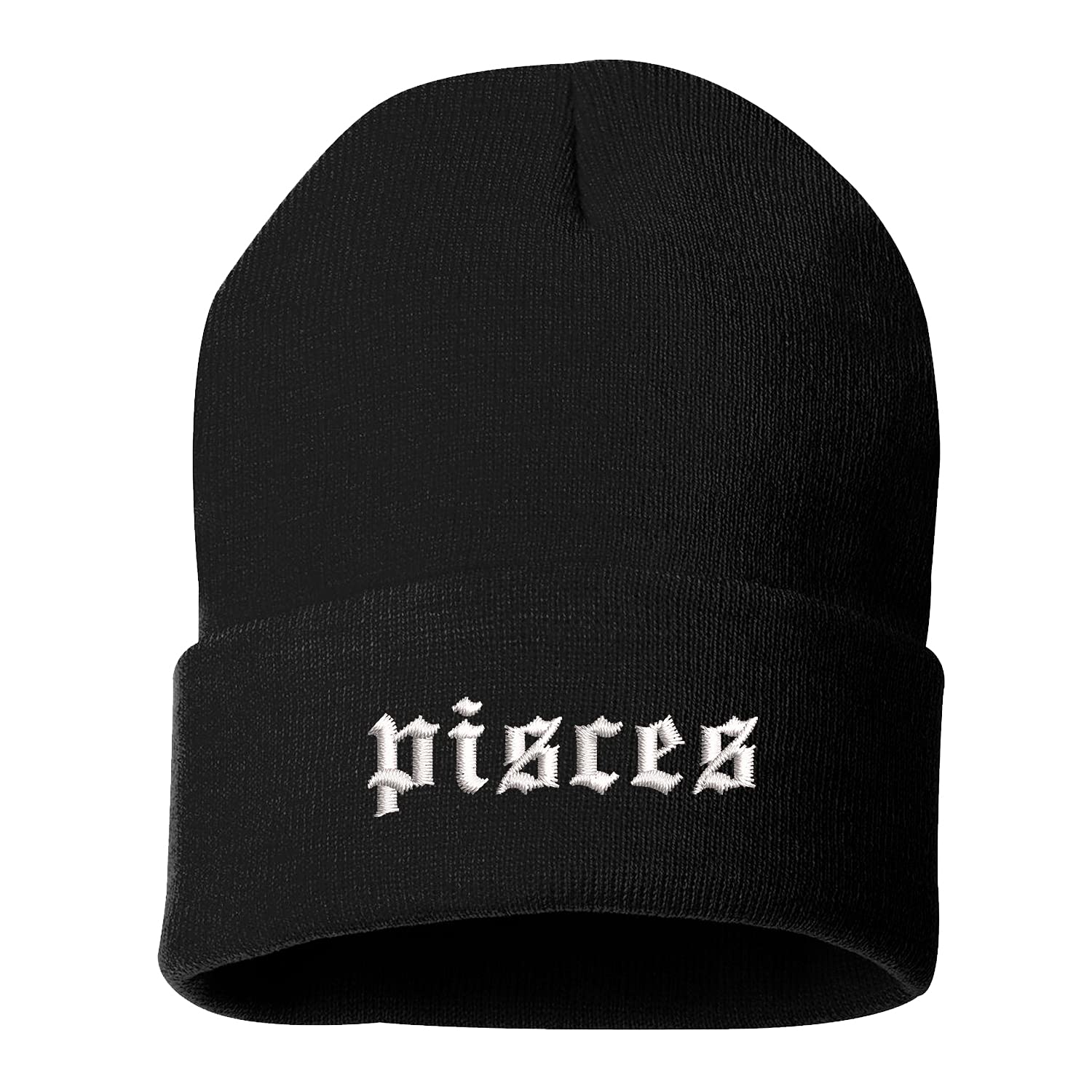 DSY Lifestyle Pisces Old English Beanie Hat - Zodiac Beanie (Pink)