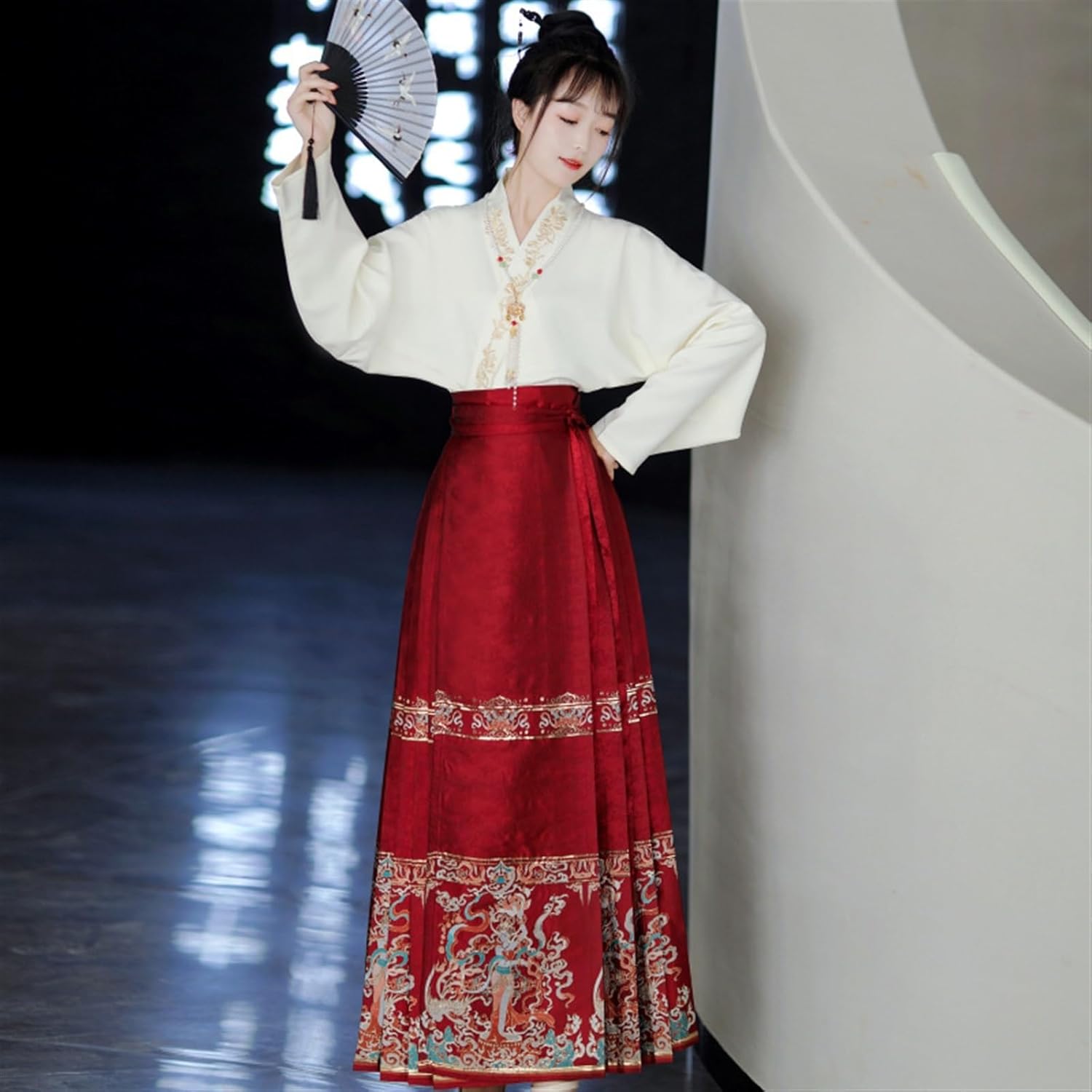 Chinese Style Hanfu Horse Face Skirt Ancient Tang Ming Dynasty Dance Skirt Cosplay Hanfu Princess Dress