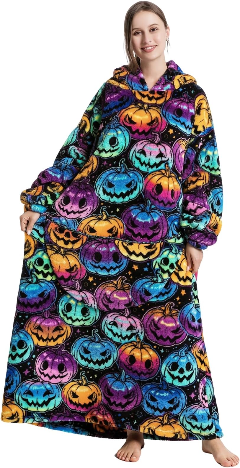 Long Wearable Blanket Hoodie with Big Pocket,Gift for Women or Men