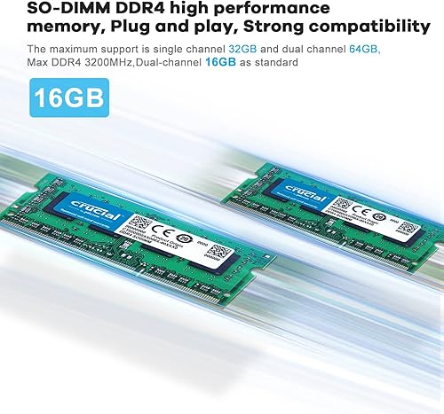 Miniatura 4 de Beelink SEI11 Mini PC, Intel i5-11320H de 11 generación (hasta 4.5 GHz), mini computadora con 16G DDR4 RAM500G SSD, HDMI dual, compatible con 4K 60