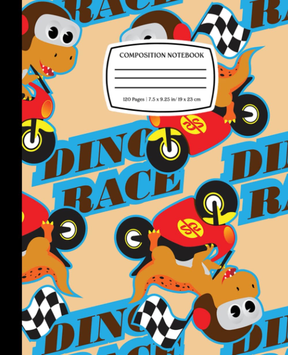 Seamless Pattern Of Little Dinosaur Riding A Classic Motorcycle