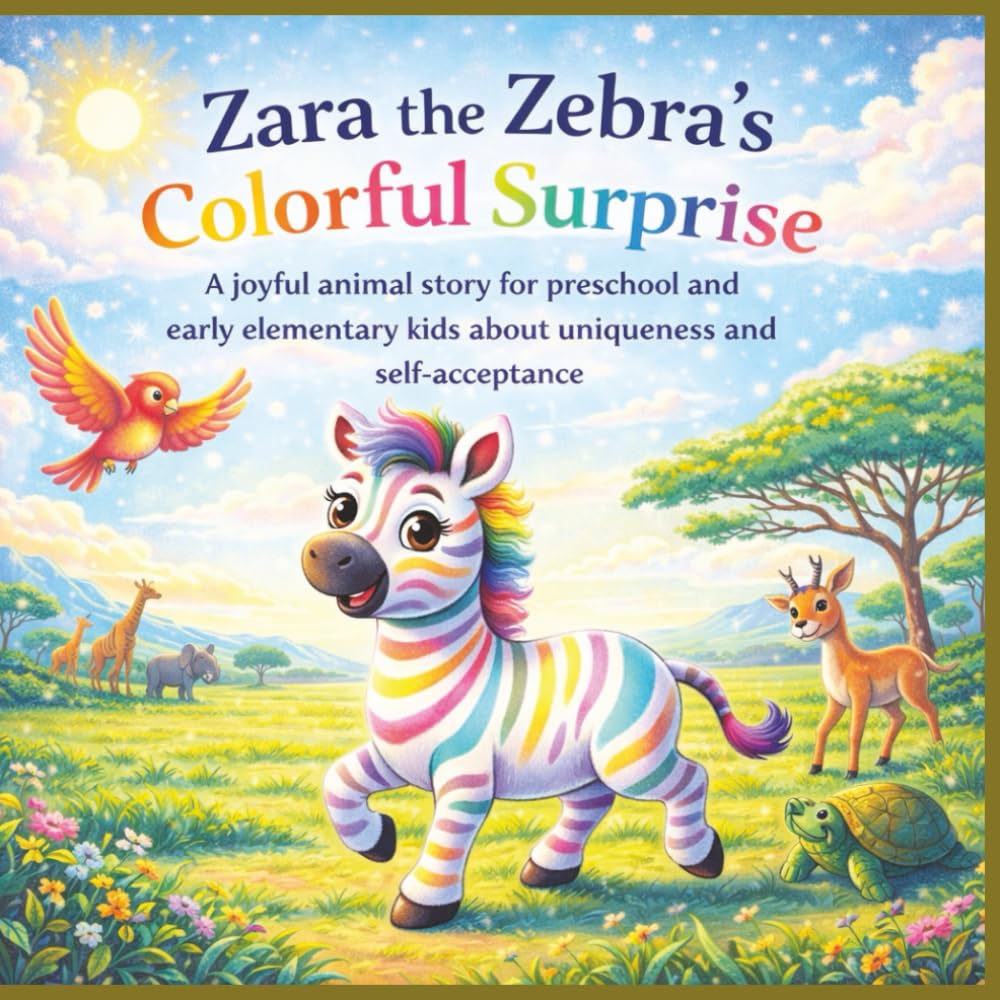 Zara the Zebra’s Colorful Surprise: A joyful animal story for preschool and early elementary kids about uniqueness and self-acceptance