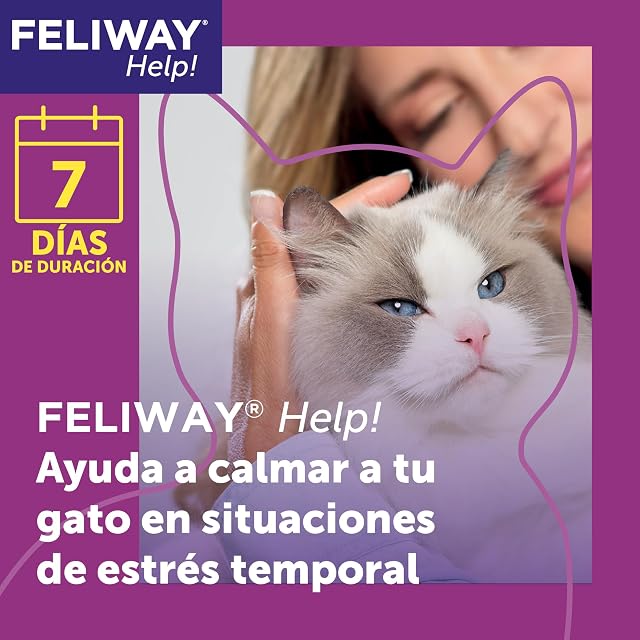 Foto 2 de 8 de FELIWAY Help! - Difusor + Recambio de feromonas calmantes para Gatos (7 días de duración). Ayuda a calmar…
