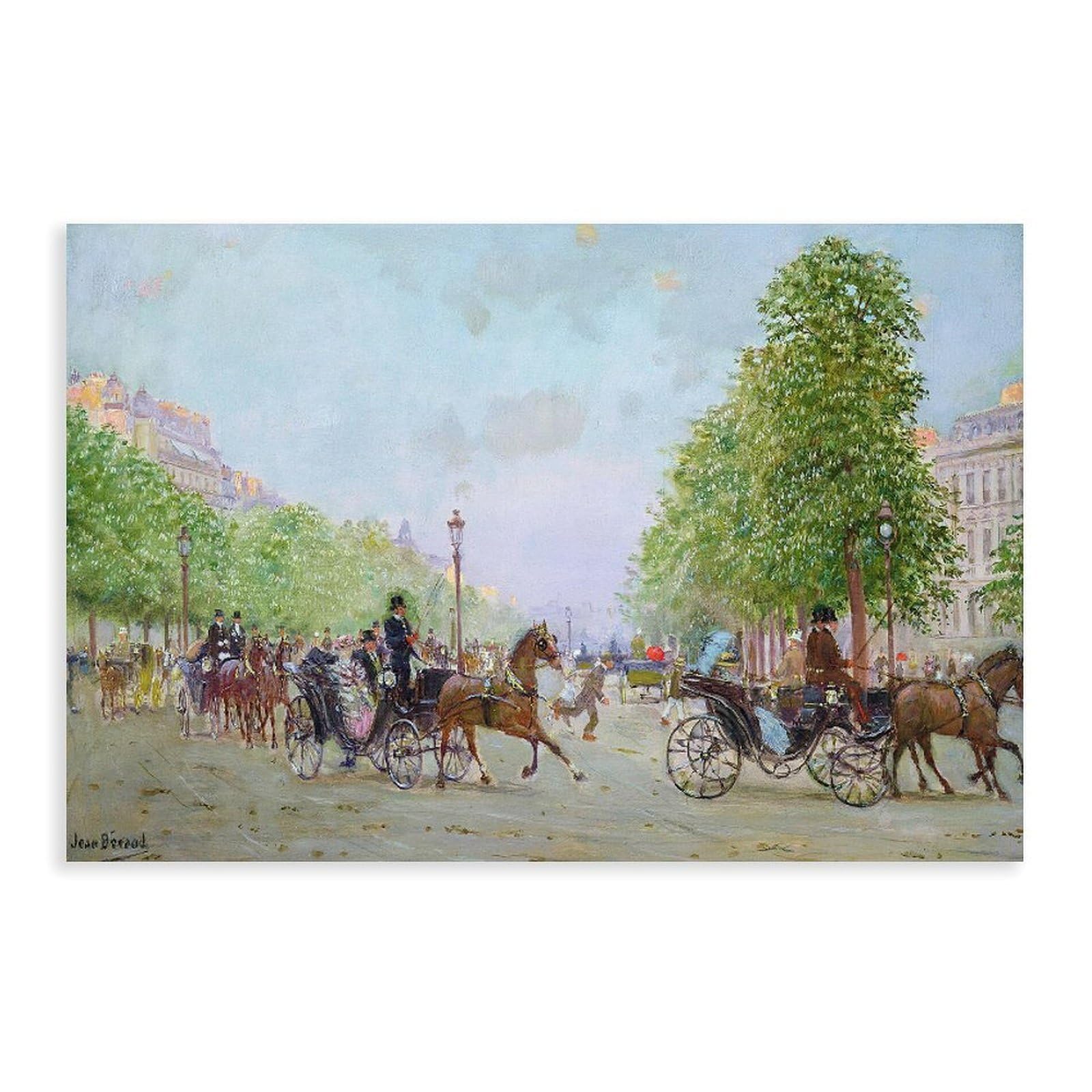 DFJyjFGJJ Jean Beraud,The Promenade On The Champs-elysees Oil On Canvas Photograph,famous Art Canvas Wall Art Print Poster For Home School Office Decor 20" L X 30" W