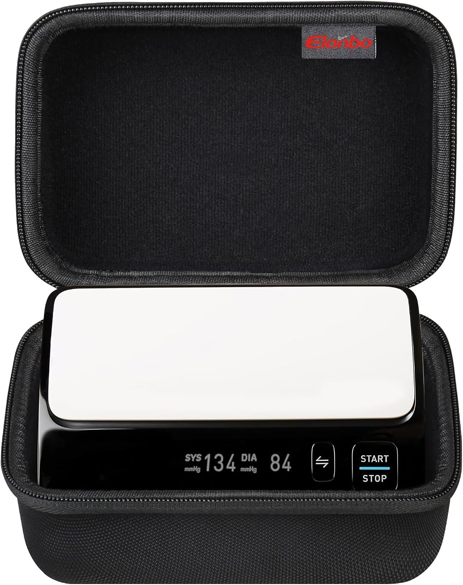 Carrying Case for OMRON Evolv BP7000 Upper Arm Blood Pressure Monitor | OMRON Evolv BP7000 Portable One-Piece BP Monitor Hard Travel Protective Case Storage Bag, for Home Outdoor Travel, Black