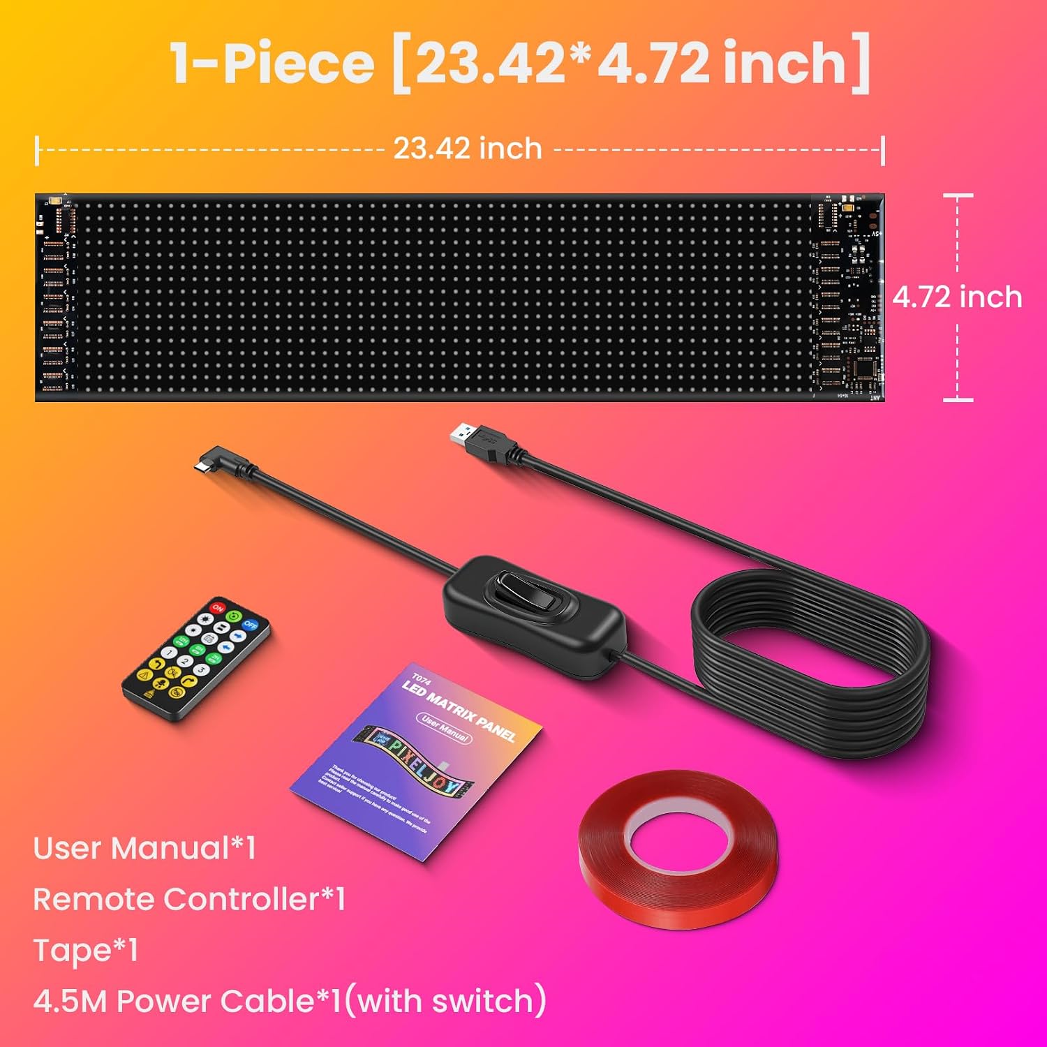 Devil Eye Sign Lights 23.42″×4.72″ inch, LED Flexible Silicone Accent Lights for Windshield, DIY Dynamic Programmable APP Control, Custom Text Pattern Animation Flexible Display, USB-Powered