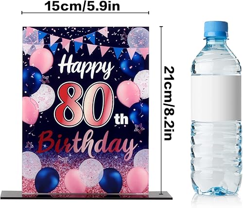 Miniatura 114 de LINGTEER Happy 11th Birthday Decorations, 2Pcs Black&Gold Stand Print Acrylic Table Centerpieces Backdrop Board- Cheers to 11 Years Old Fun Birthday