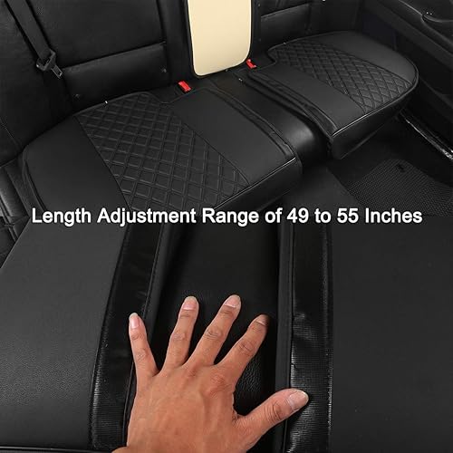 Miniatura 5 de Black Panther - Funda de piel de poliuretano de lujo para asiento trasero de coche, longitud ajustable (49-55''), compatible con el 90% de