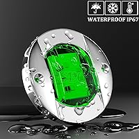 Vista 4 de PSEQT 4 Piezas Luces Interiores de Barco Marino de 3'' LED Verdes para Cubierta de Barco Luz de Cortesía Redonda 6 LED Luz de Popa Espejo de Popa