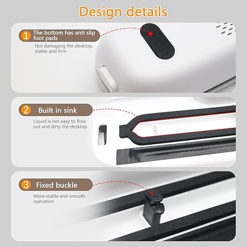 Miniatura 7 de Máquina selladora al vacío LaType 2025 para almacenamiento de alimentos, sistema automático compacto de sellado de aire con tecnología a prueba de