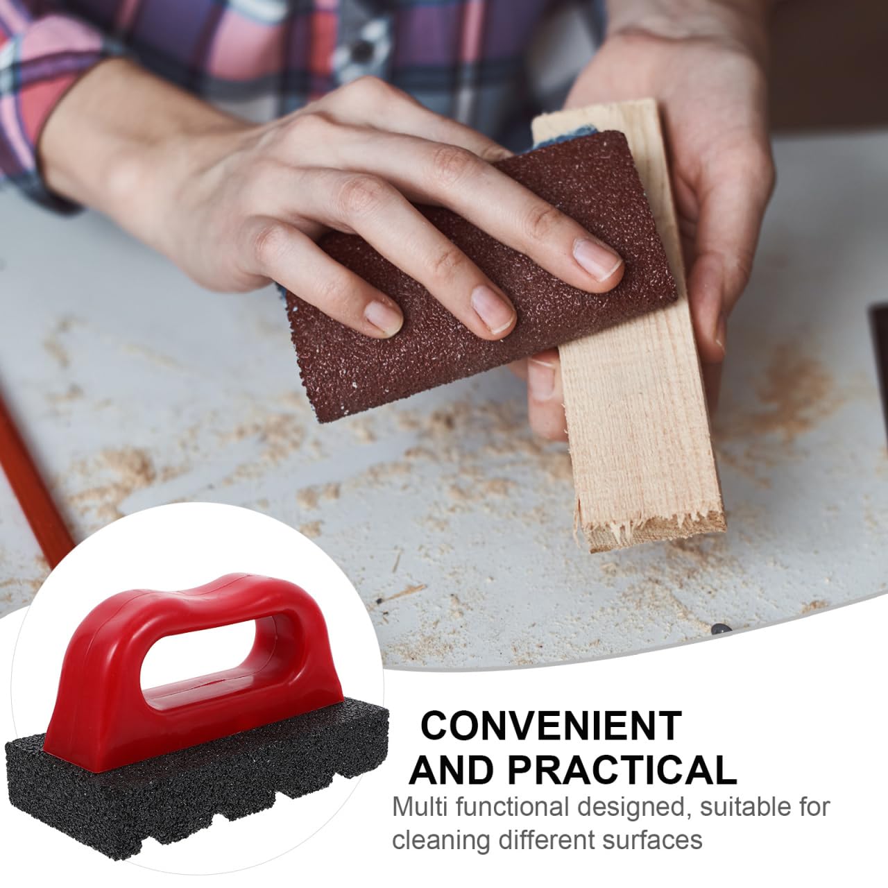 AUTSUPPL Rub Brick with Handle Masonry Rubbing Brick Concrete Sanding Block Masonry Tools Smoothing Cleaning Removing Marks Tool for Home Renovation Projects - Image 4