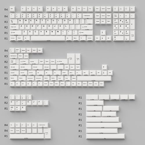 Miniatura 3 de Keychron Double Shot Cherry PBT Keycap - Juego completo de teclas (219 teclas), negro sobre blanco
