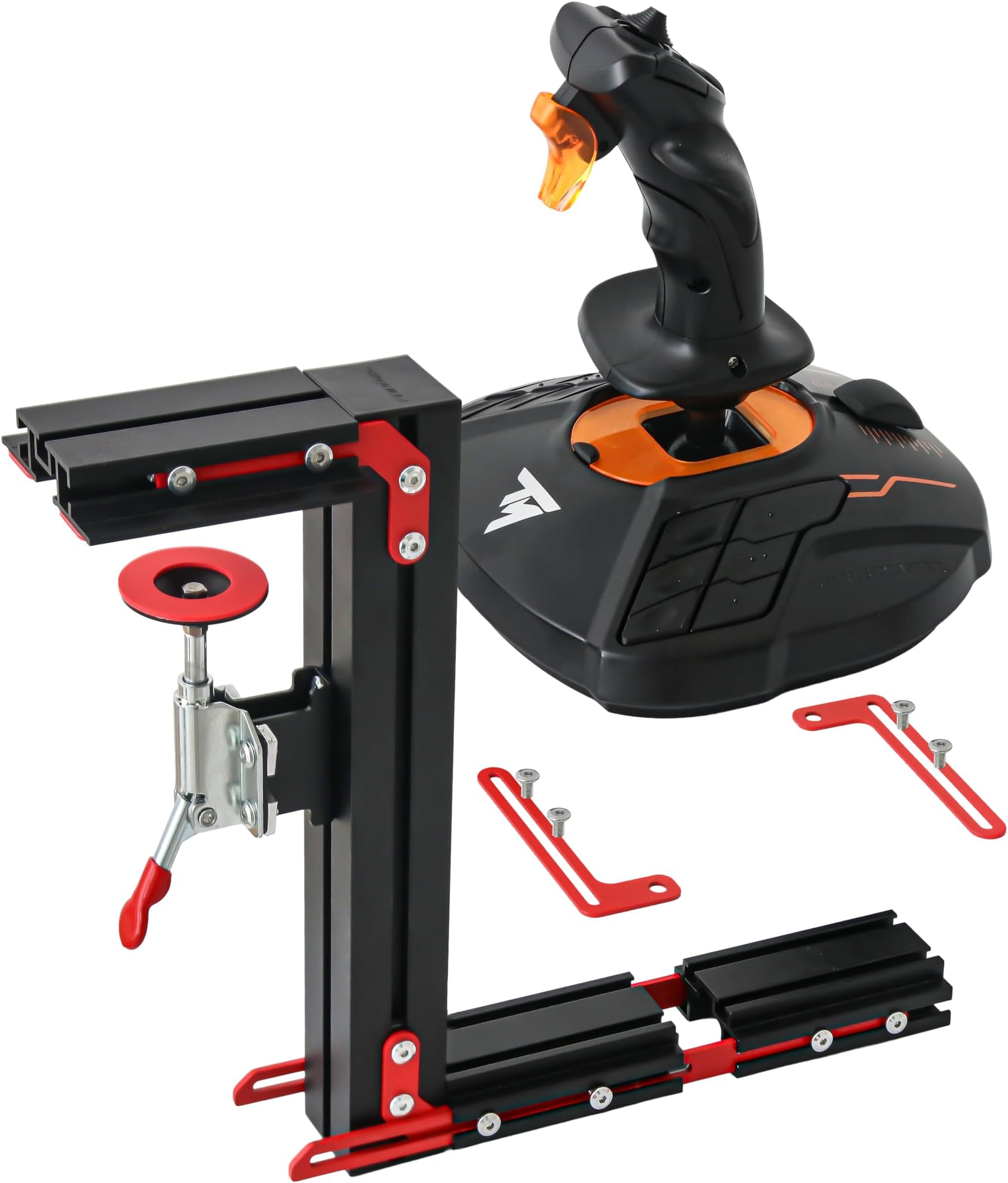 - J-PEIN Flight Simulator Desk Mount (2-Pack), Heavy Duty Steel Stand for HOTAS Joystick and Throttle Systems