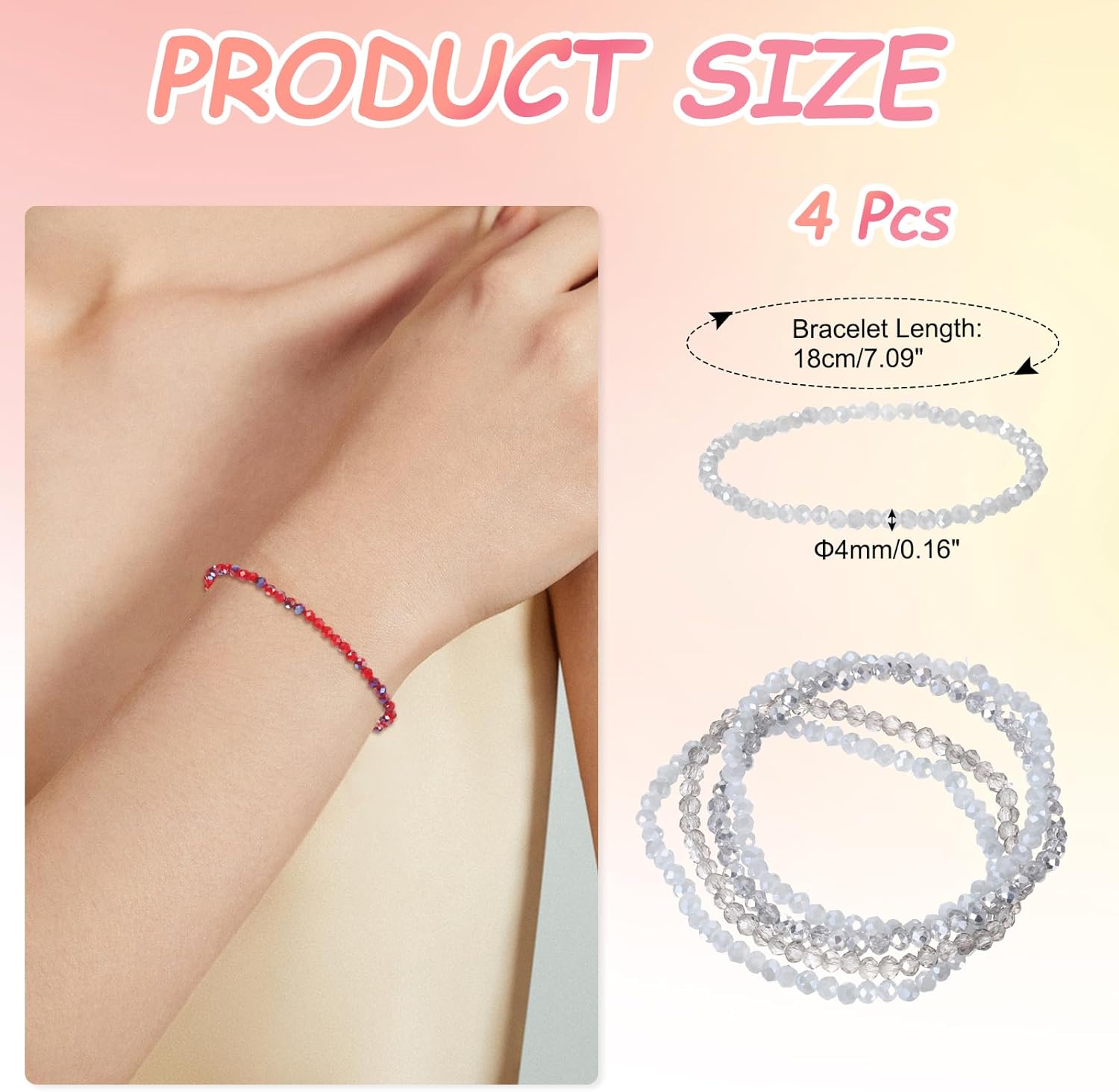 PATIKIL Bohemian Stackable Bead Bracelets Crystal Beads Bracelet