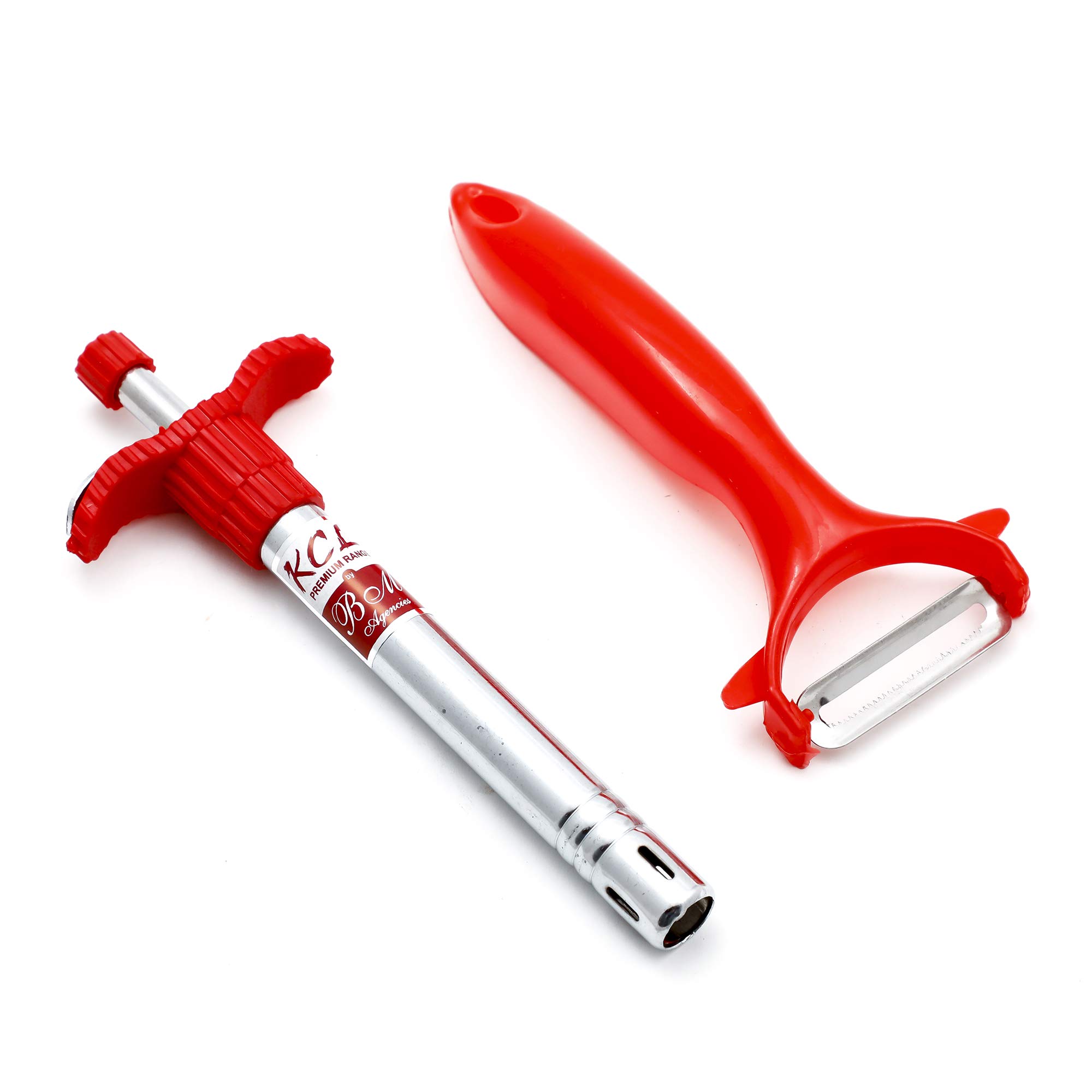 KCL Stainless Steel Safety Gas Lighter& Peeler Combo Set - 18 cm