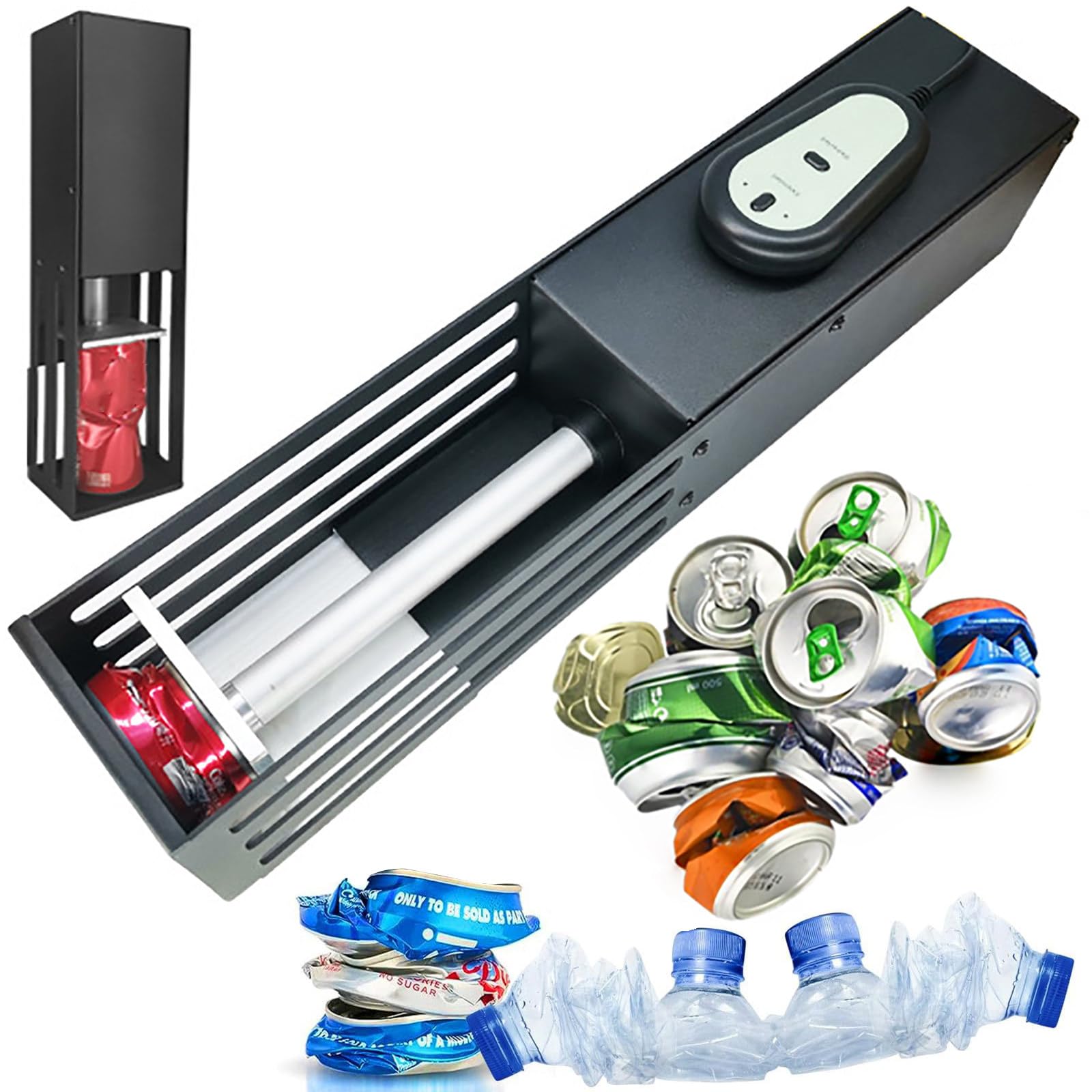 Trituradora de latas, prensa eléctrica de aluminio y aplanador de botellas de plástico para oficinas, escuelas y restaurantes