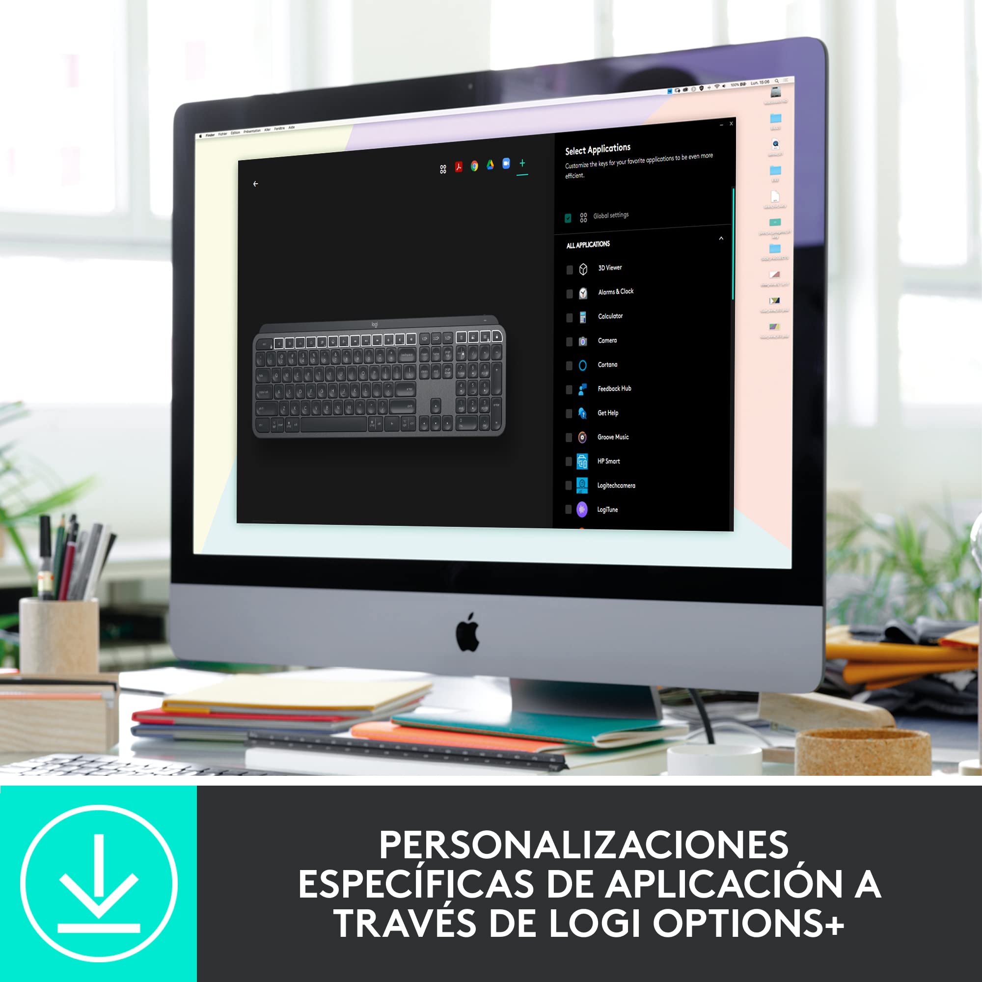 Logitech MX Keys Combo para empresas Gen 2, teclado/ratón inalámbrico de tamaño completo, con apoyamano para teclado, Bluetooth, Logi Bolt, Clics Suaves, Windows/Mac/Chrome/Linux, QWERTY ESP - Grafito
